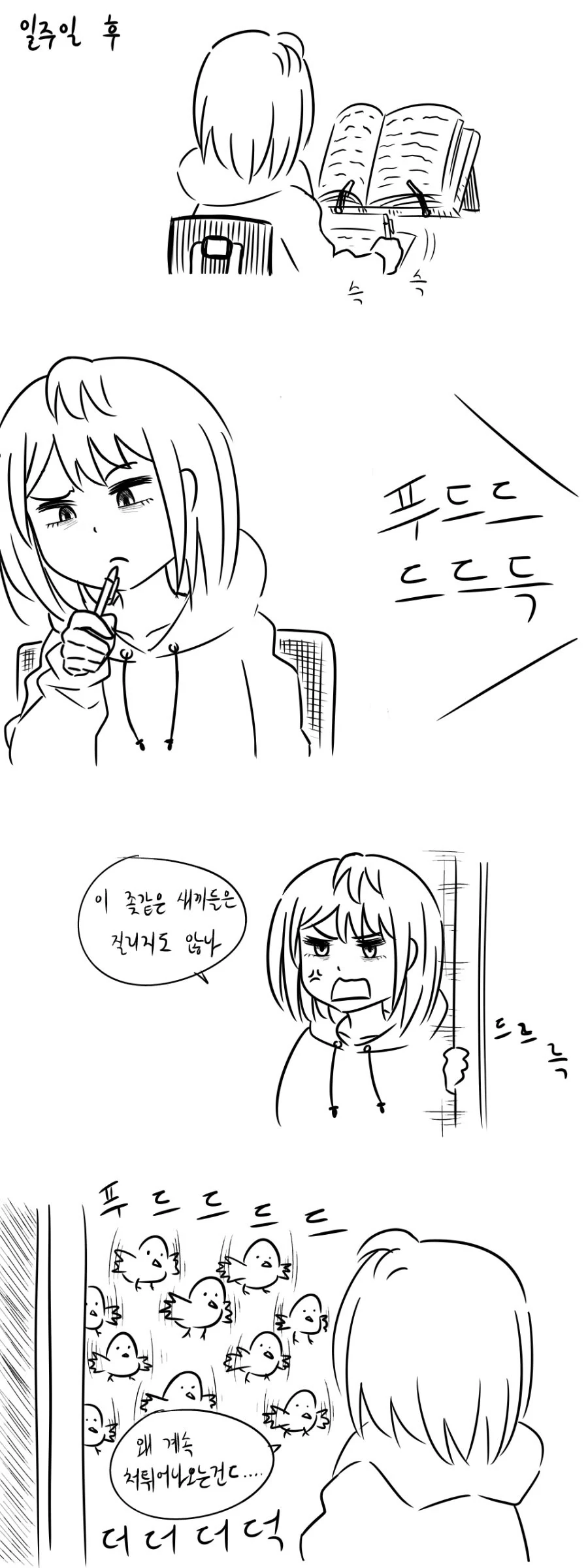비둘기들이 똥 테러해서 빡친 여중생 만화.manwha - 이미지 9