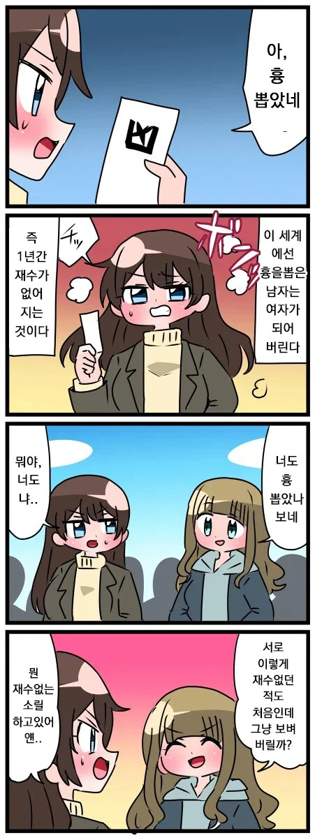 백합?) 흉을 뽑으면 여자아이가 되어버리는 세계.manga