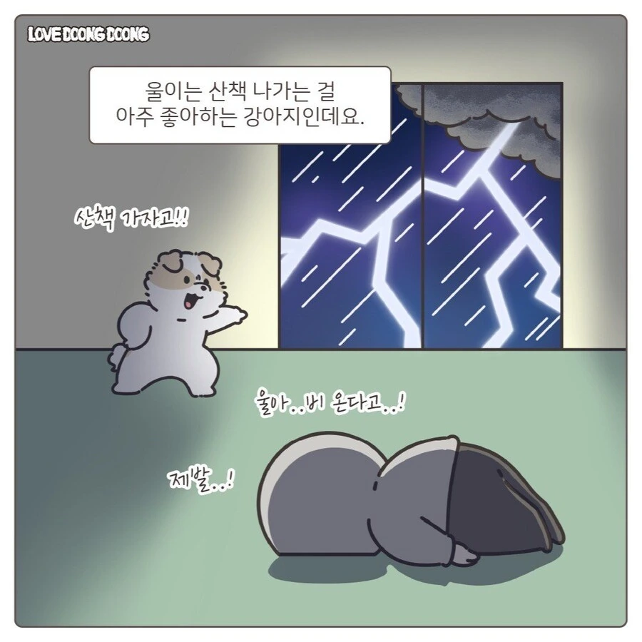 강아지 억지로 깨워서 밤산책 하는.manhwa - 이미지 2
