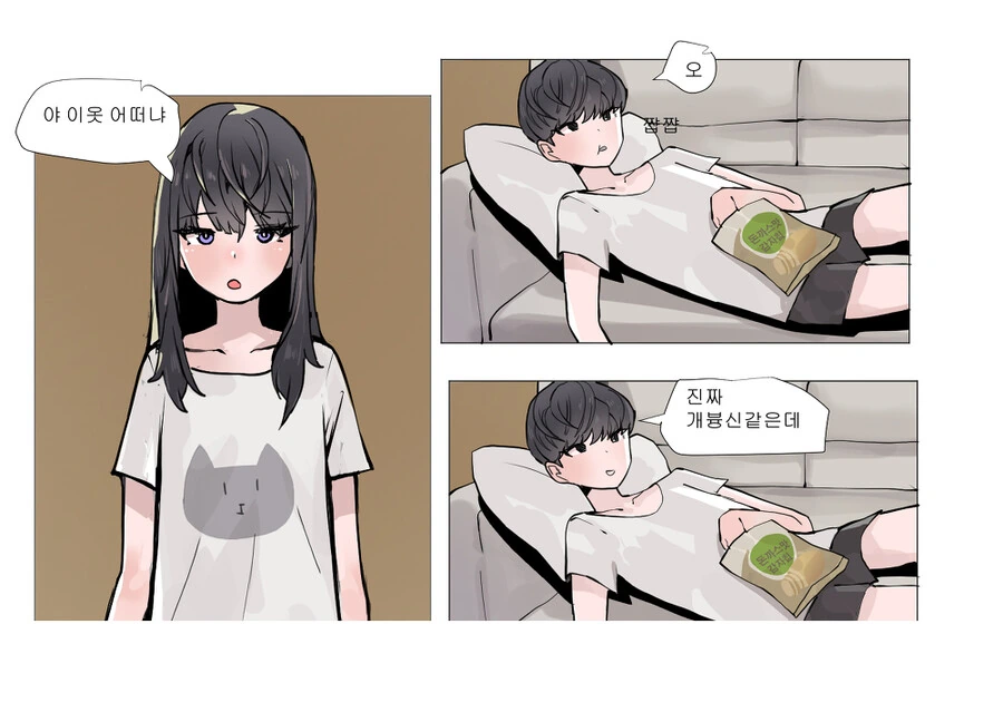 평범한 k 친남매 일상 공감 만화