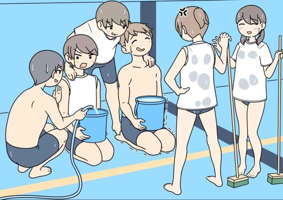 학교 수영장 청소하는 만화.manwha - 이미지 3