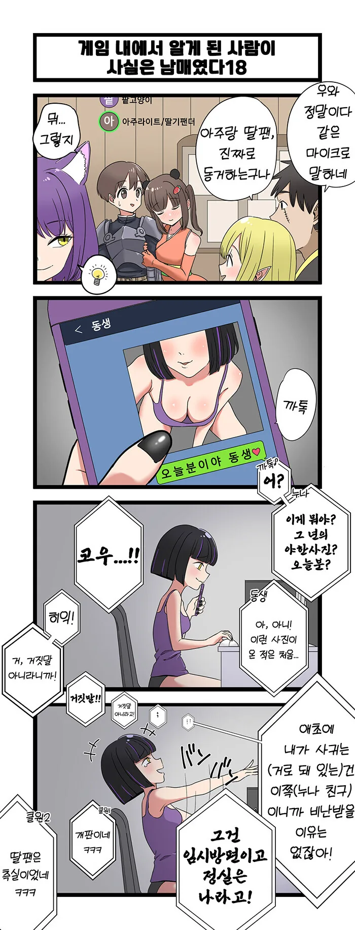게임 속에서 만난 사람이 사실은 남매였다 모음.manhwa (스압) - 이미지 18