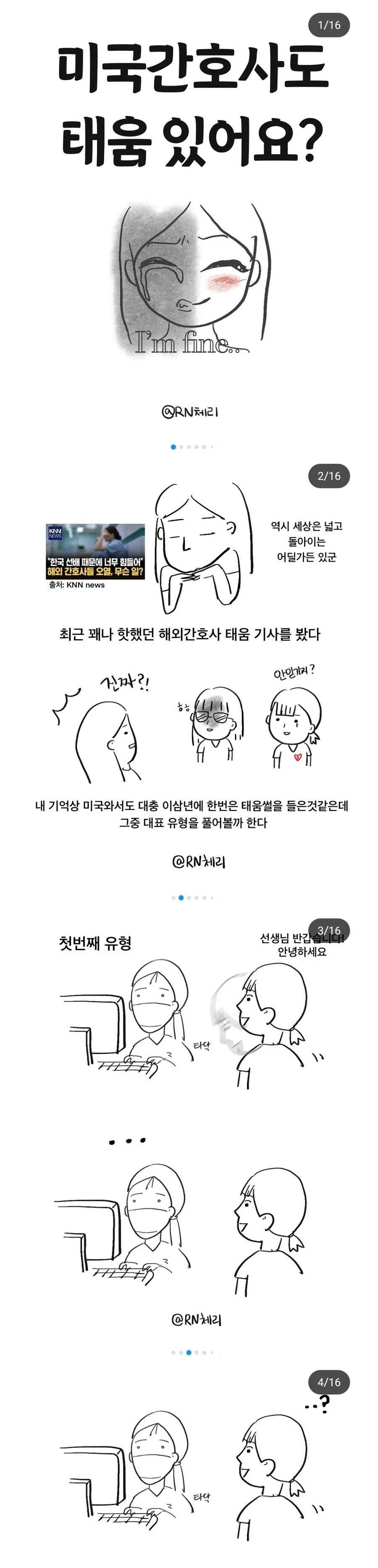 미국으로 간 한국인 간호사 태움 만화