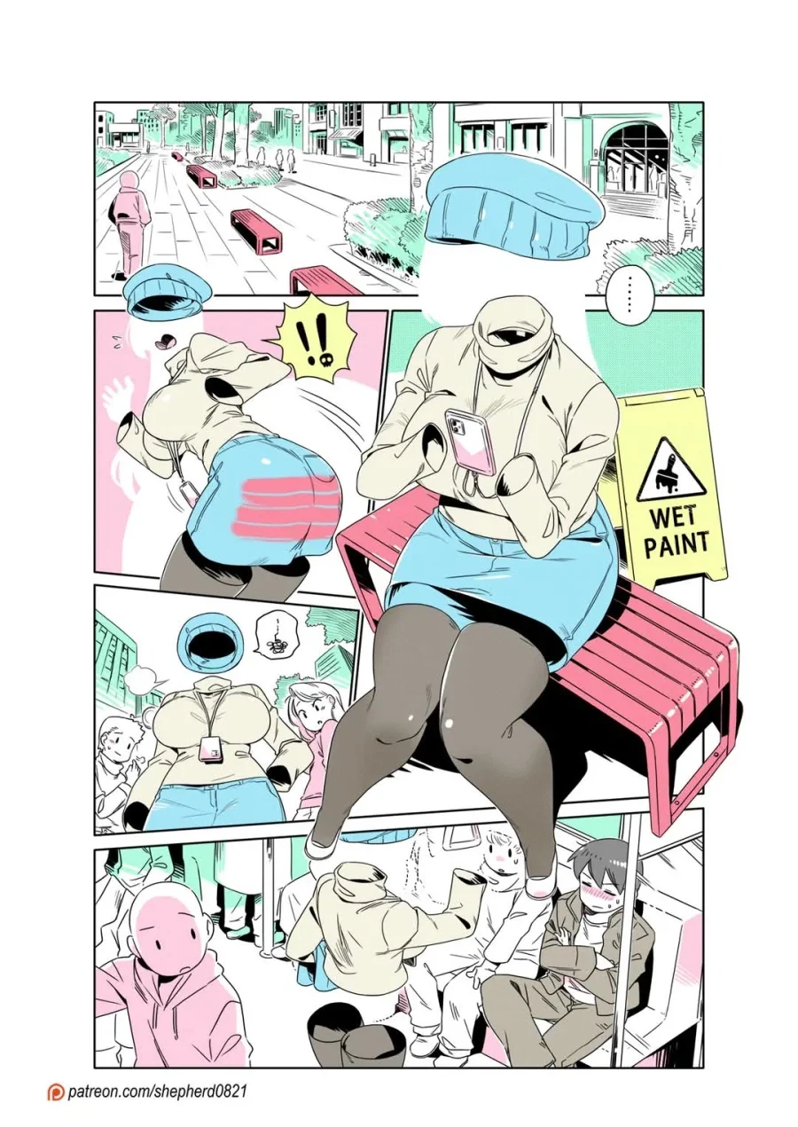 치마에 페인트가 묻어버린 만화.comic