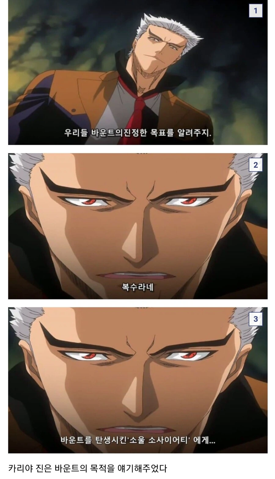 블리치) 바운트의 진정한 목적과 싸움의 진실을 알려주는 카리야 진