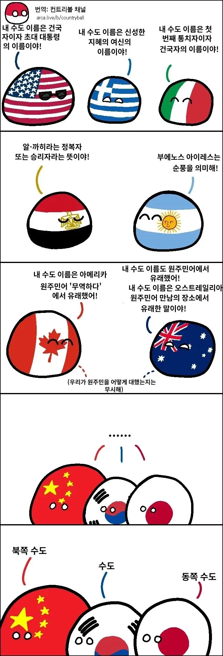 각국의 수도 이름 만화...manhwa