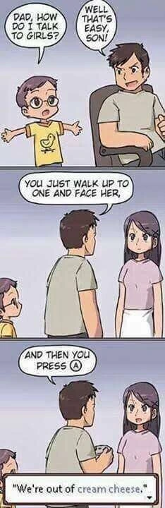 아들에게 여자와 대화하는 법을 알려주는 아버지 만화
