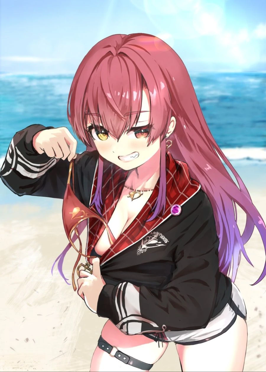 버튜버) 옷 입은채로 ㅂㄹ 벗는 묘기 보여주는 마린 선장님.manga