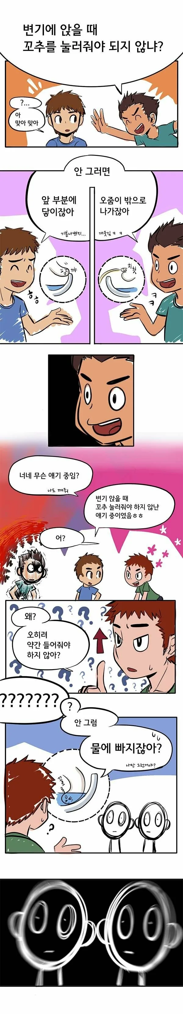 남자들이 변기에 앉는 유형.manwha