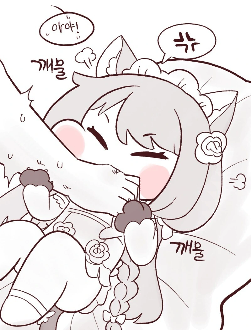 고양이 배 만지기 만화 - 이미지 4