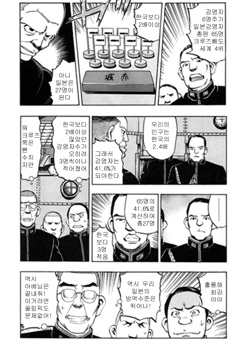 일본의 감염자수 산출하는 만화