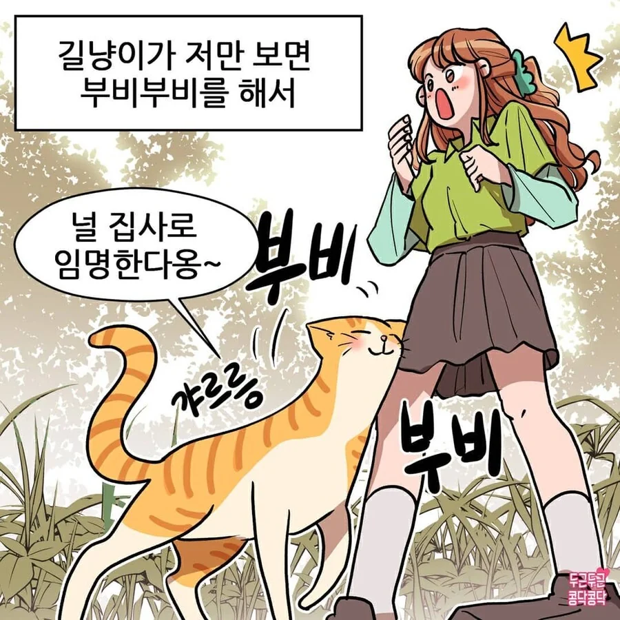 여친이 길냥이주워서 키우는만화