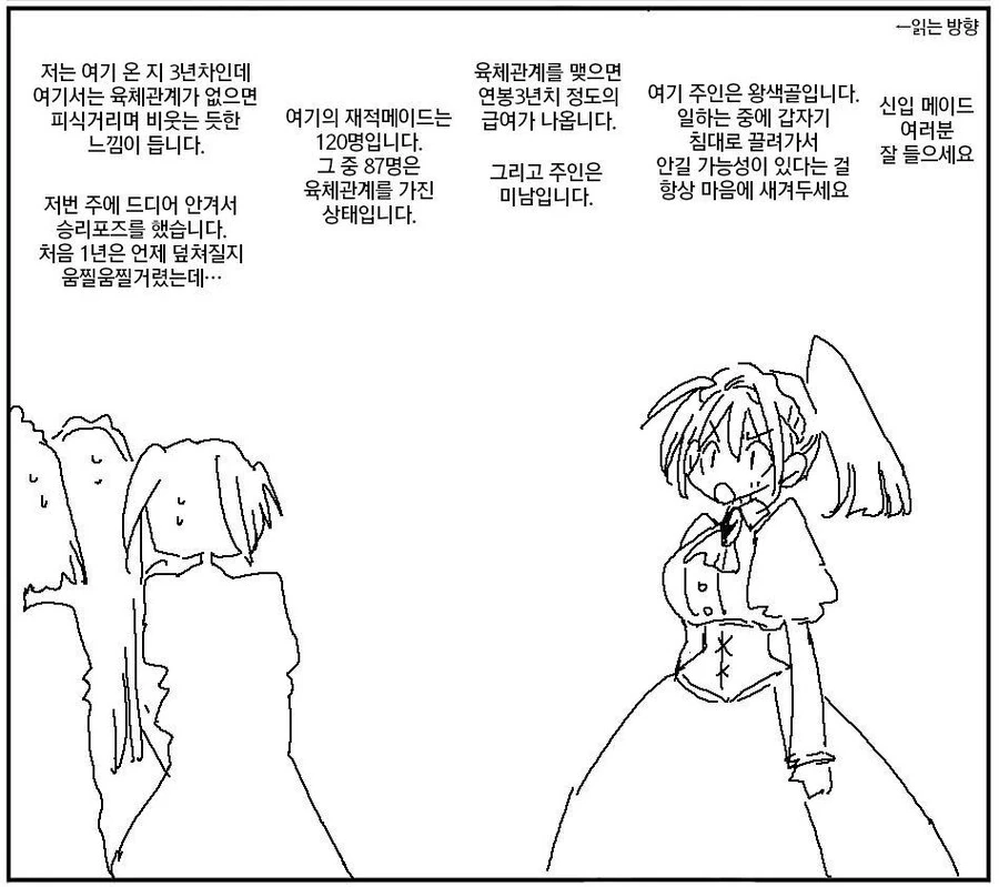 120명이나 되는 메이드의 임무 .manwha
