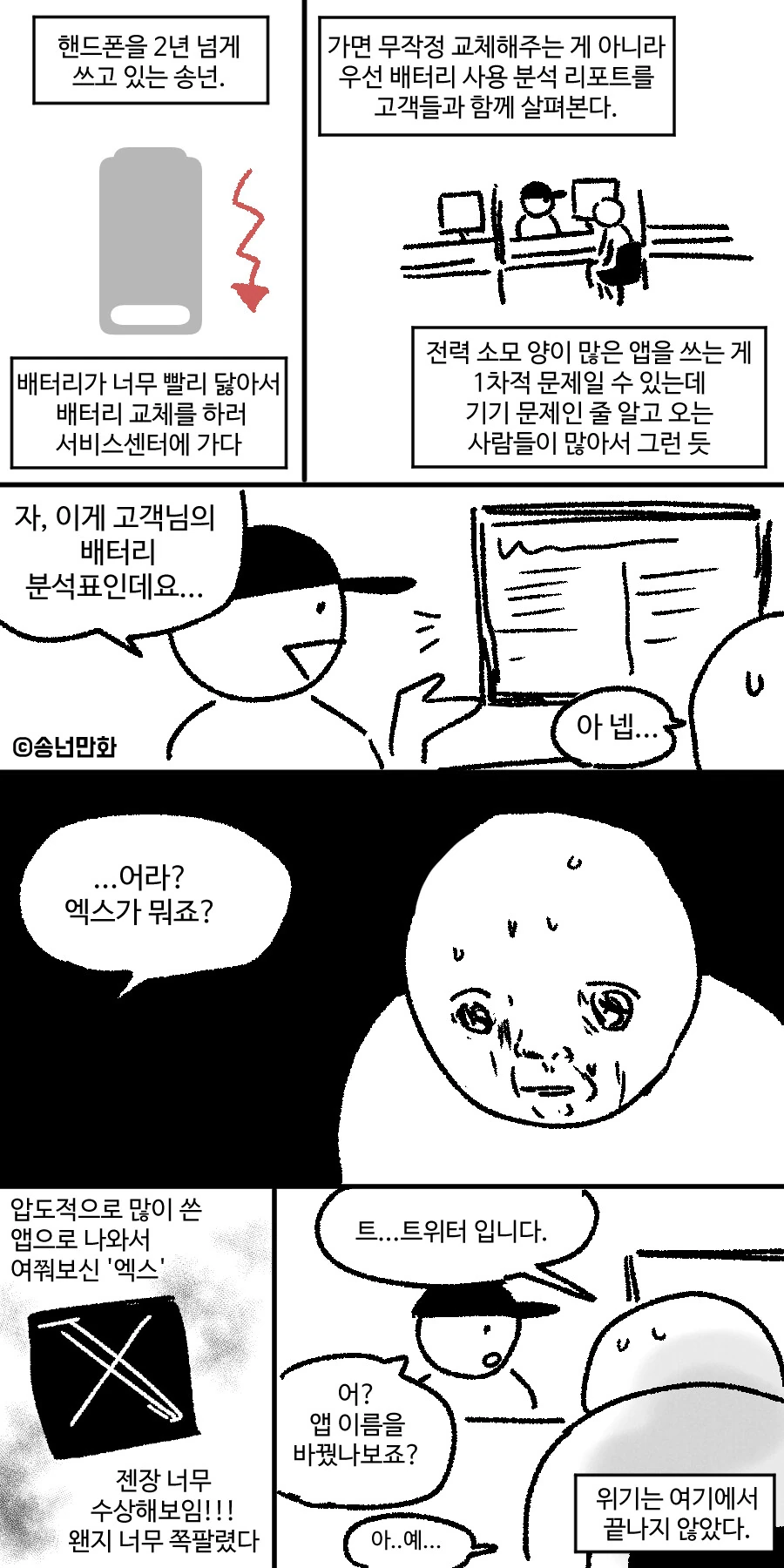 배터리 교체할때 마음의 준비를 해야하는.manhwa