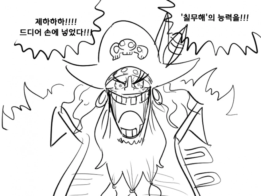 검은수염이 행콕 열매 능력 쓰는 만화