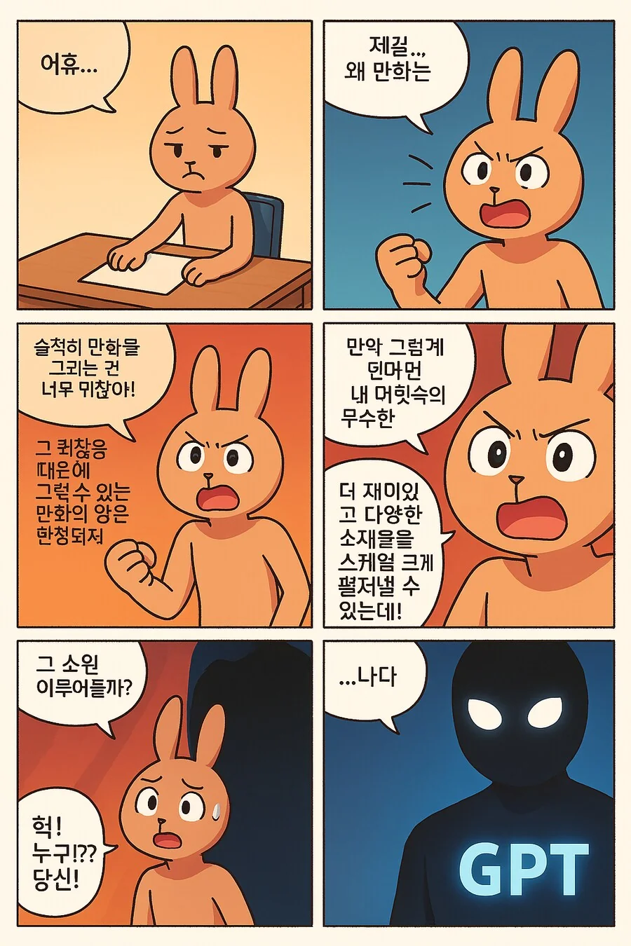 GPT한테 마사토끼 만화 그리게 했을때 - 이미지 2