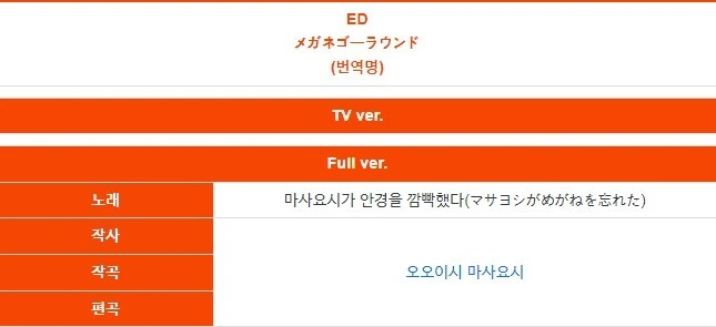 안경깜빡 엔딩 가수 유닛명 어이가 없네ㅋㅋㅋ
