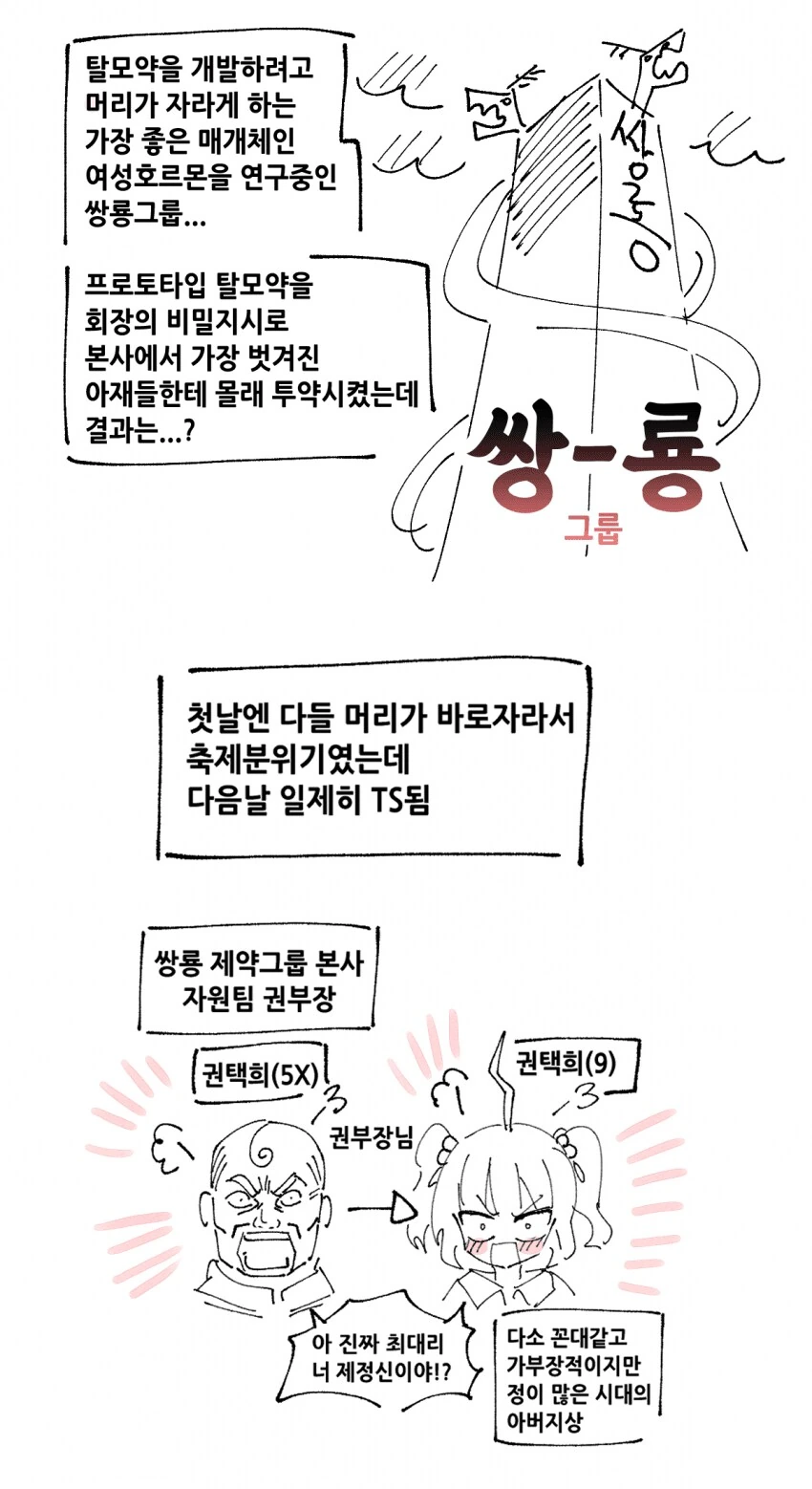 탈모약 맞고 TS된 부장님 .manwha