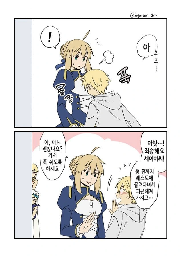 FGO)세이버 ㄱㅅ에 부딪치는 만화
