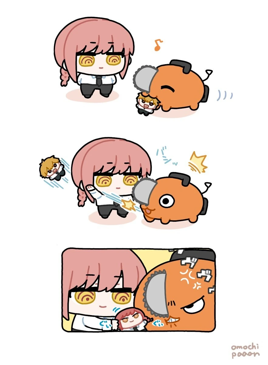 [체인소맨] 잘 놀고 있는 강아지 장난감 뺏는 마키마.jpg
