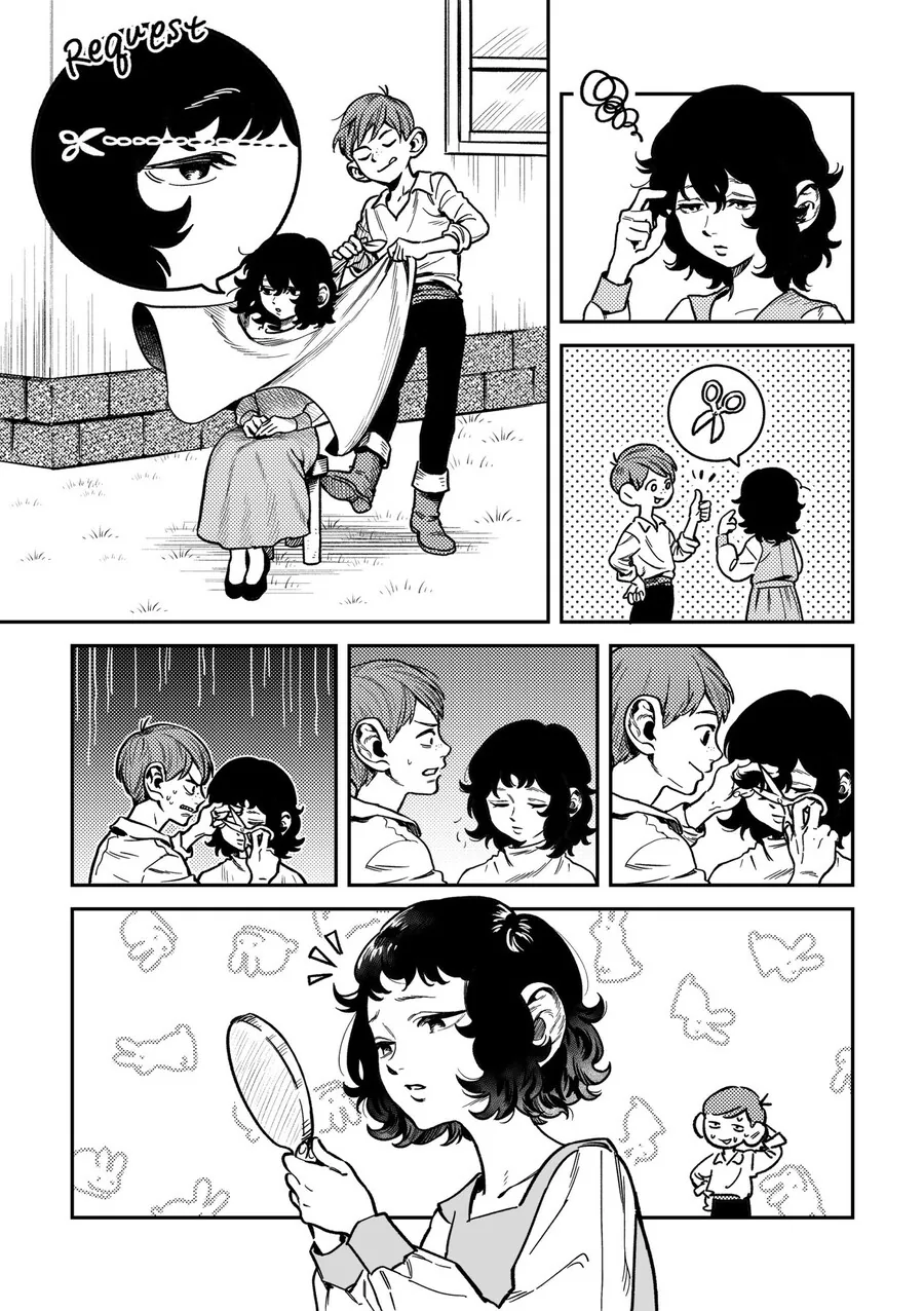 던전밥)머리 잘라주기