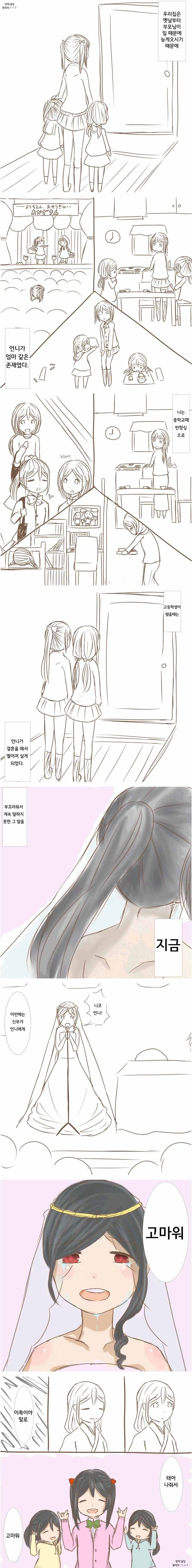 [러브라이브]미소를 전하는 여자아이 만화