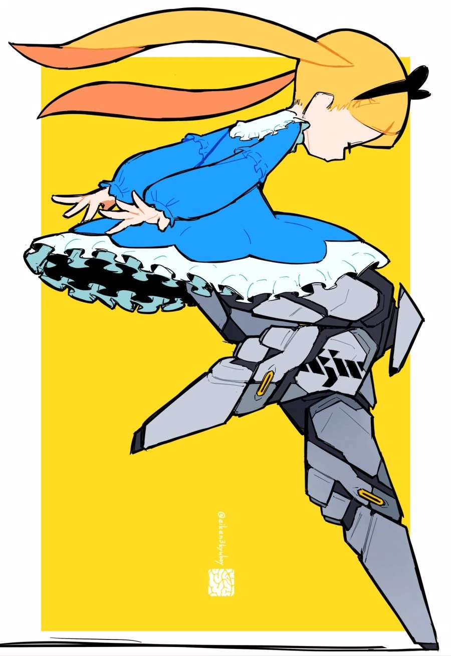 사고로 다리를 잃은 소녀에게 로봇다리를 이식했다.manga