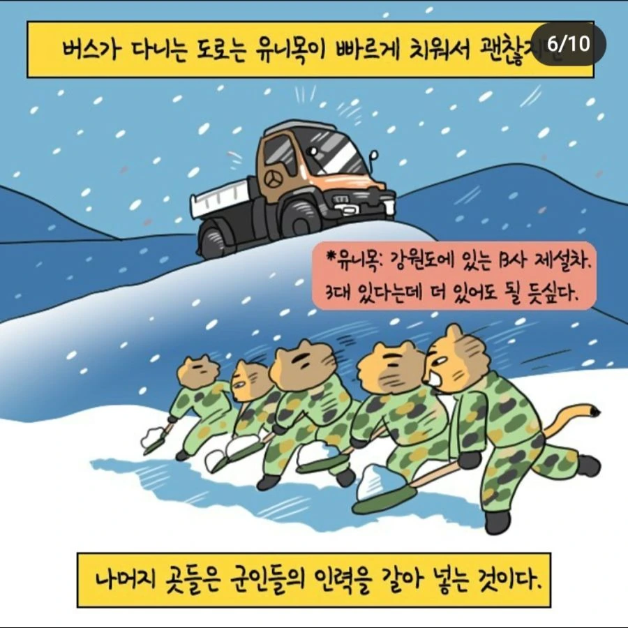 강원도민이 바라보는 군인 제설작업.manhwa - 이미지 5